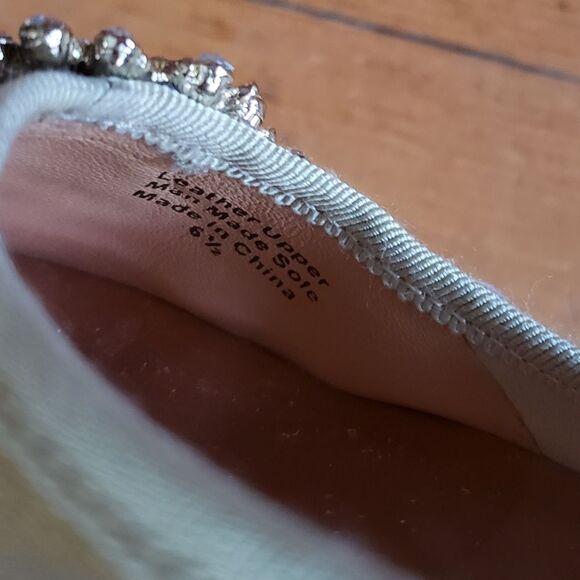 Badgley Mischka Metallic Leather Embellished Flats - Picture 11 of 11